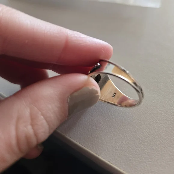 White Buffalo Turquoise Sterling Ring 338 - Picture 5 of 5